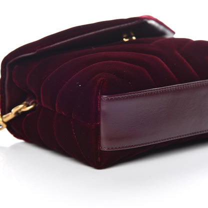 Saint Laurent Velvet Y Quilted Monogram Toy Loulou Crossbody Bag French Burgundy 5 of 9