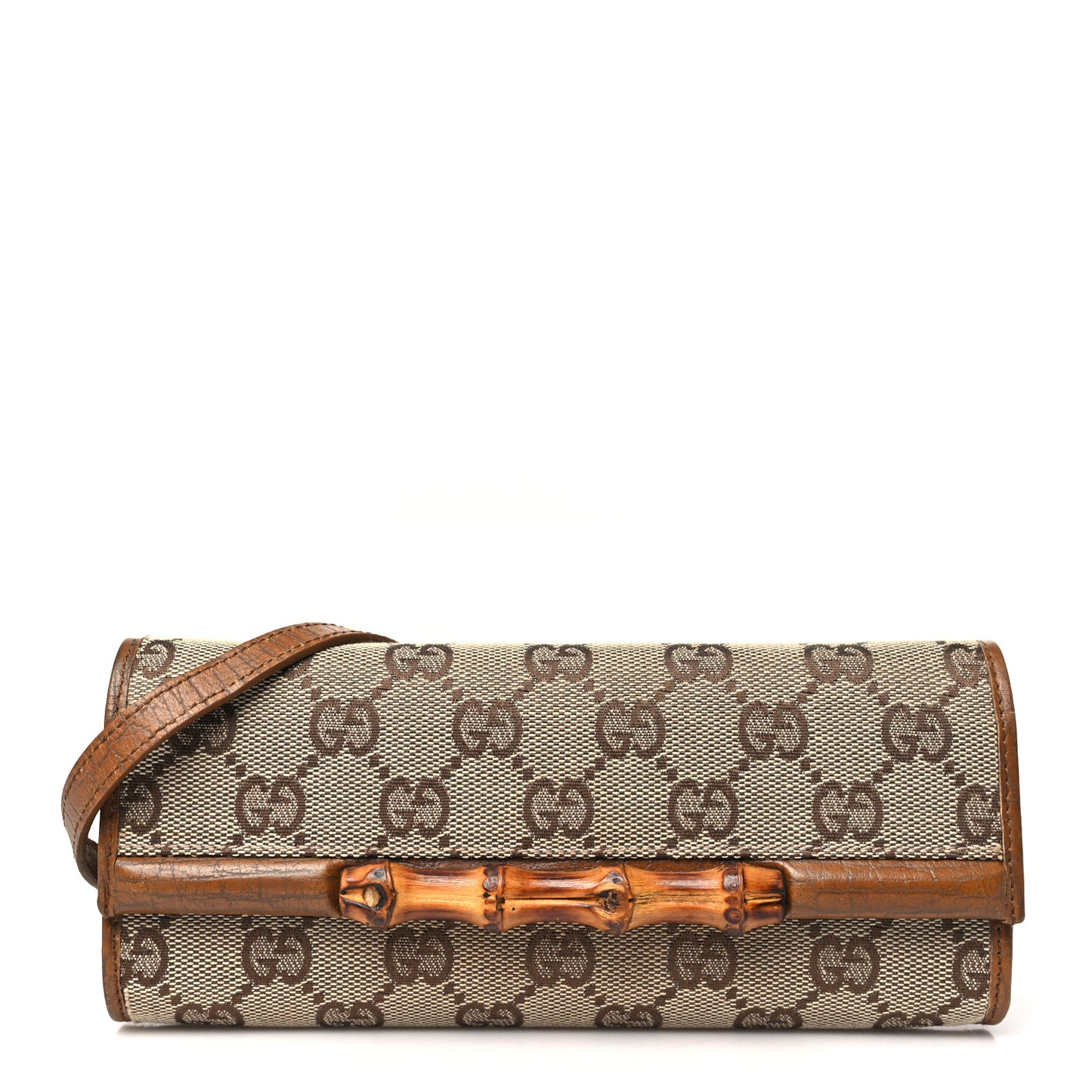 Monogram Bamboo Bar Clutch Dark Brown