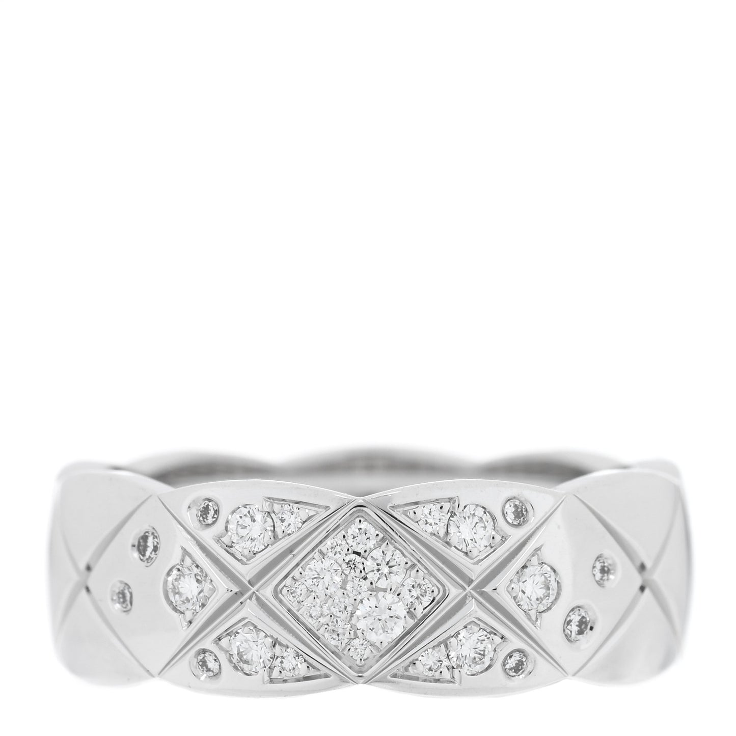 18K White Gold Diamond Small Coco Crush Ring 52 6