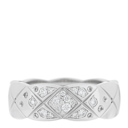 Chanel 18K White Gold Diamond Small Coco Crush Ring 52 6 1 of 4