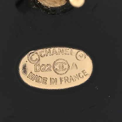 Chanel Enamel CC Rue Cambon Drop Earrings Black 4 of 4