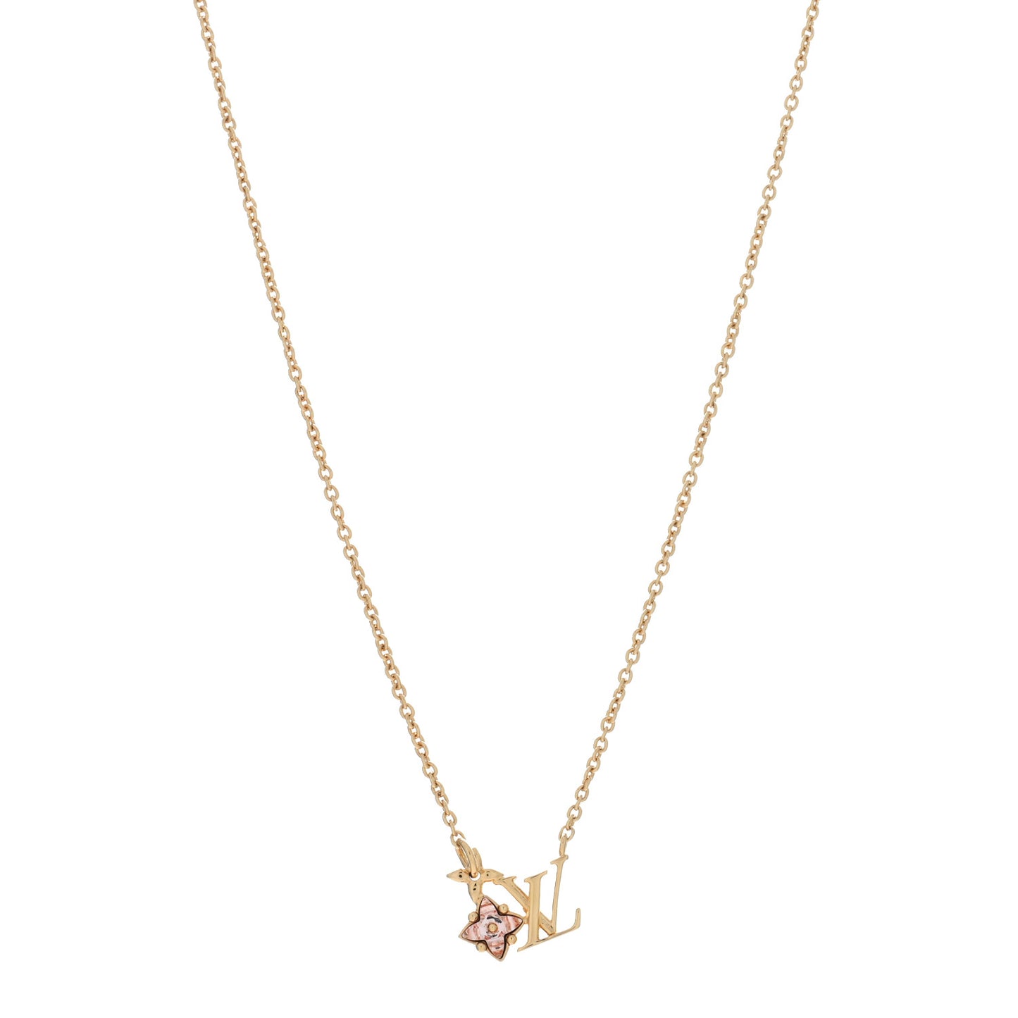 Crystal Loulougram Necklace Gold