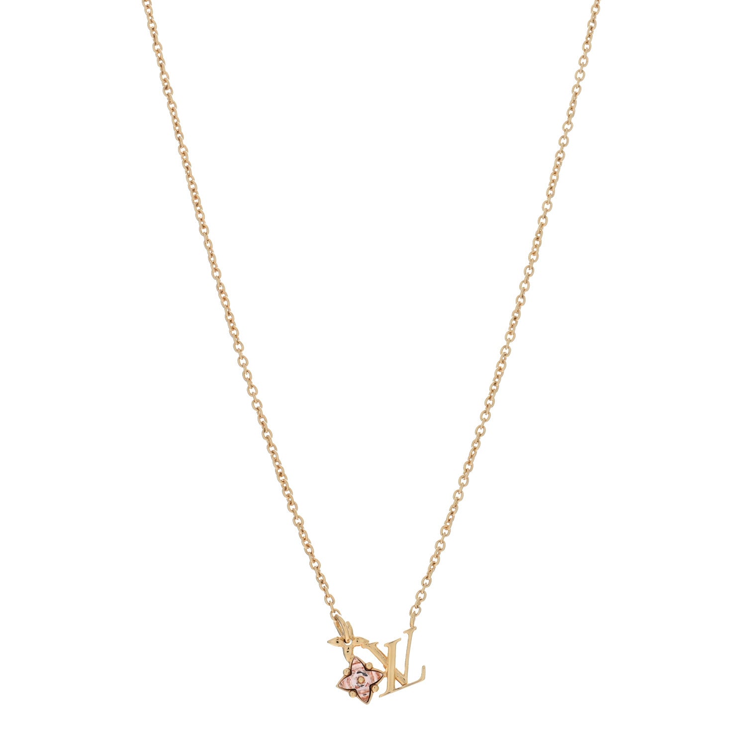 Louis Vuitton Crystal Loulougram Necklace Gold 1 of 4