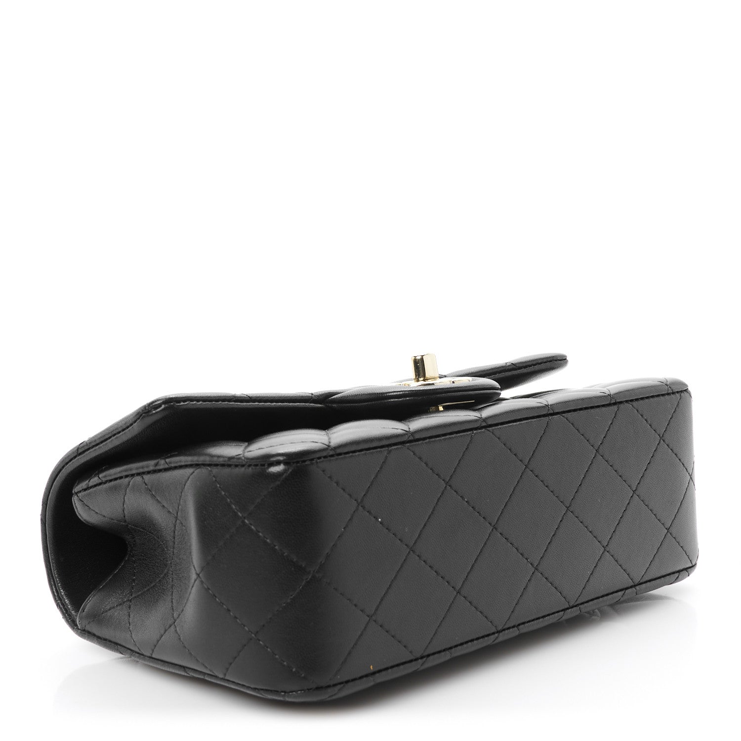 Chanel Lambskin Quilted Mini Top Handle Rectangular Flap Black 4 of 12