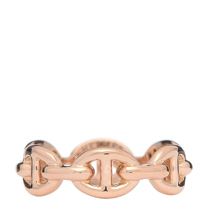Hermes 18K Rose Gold PM Chaine D'Ancre Enchainee Ring 51 5.75 1 of 5