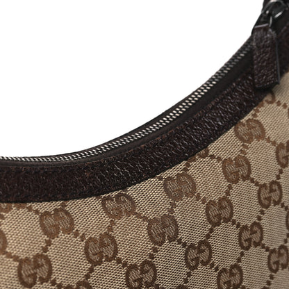 Gucci Monogram Web Medium Half Moon Hobo Dark Brown 12 of 12
