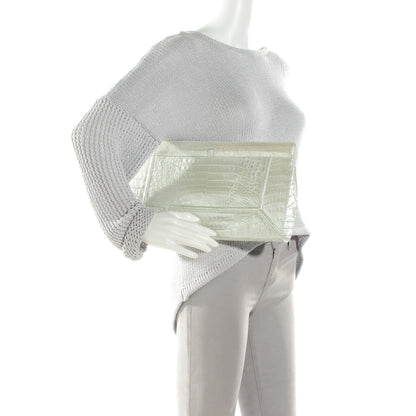 Nancy Gonzalez Crocodile Clutch White 2 of 7