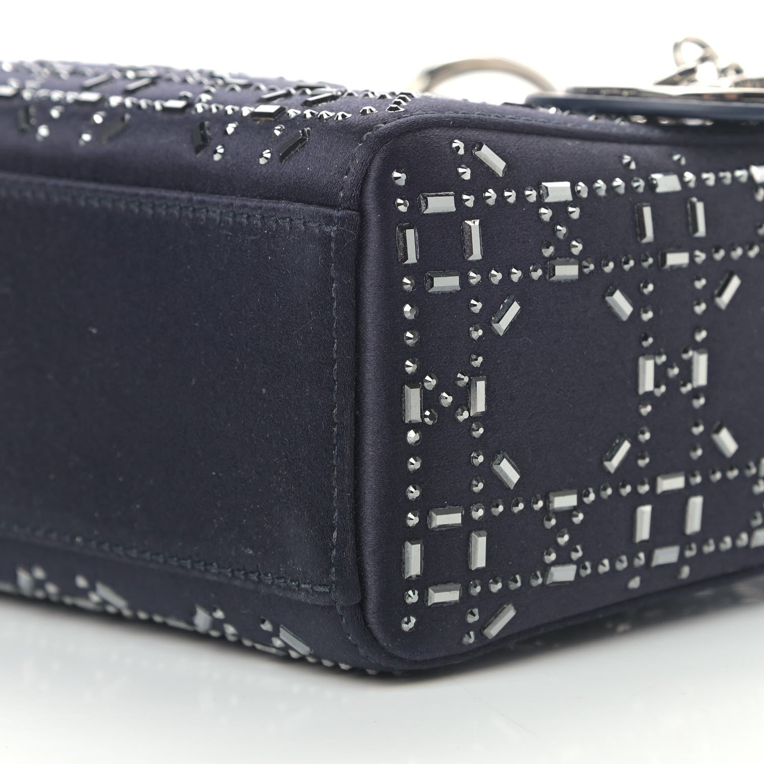 Christian Dior Satin Crystal Cannage Mini Lady Dior Black 9 of 9