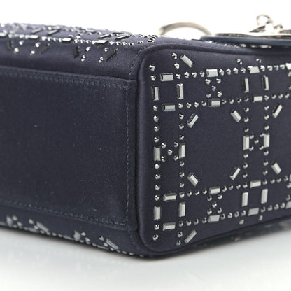 Christian Dior Satin Crystal Cannage Mini Lady Dior Black 9 of 9