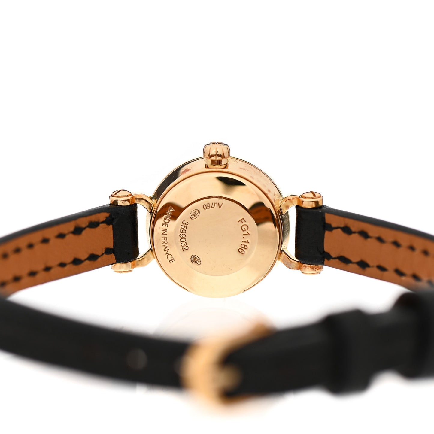 18K Yellow Gold Barenia Diamond 16mm Faubourg Quartz Watch Noir