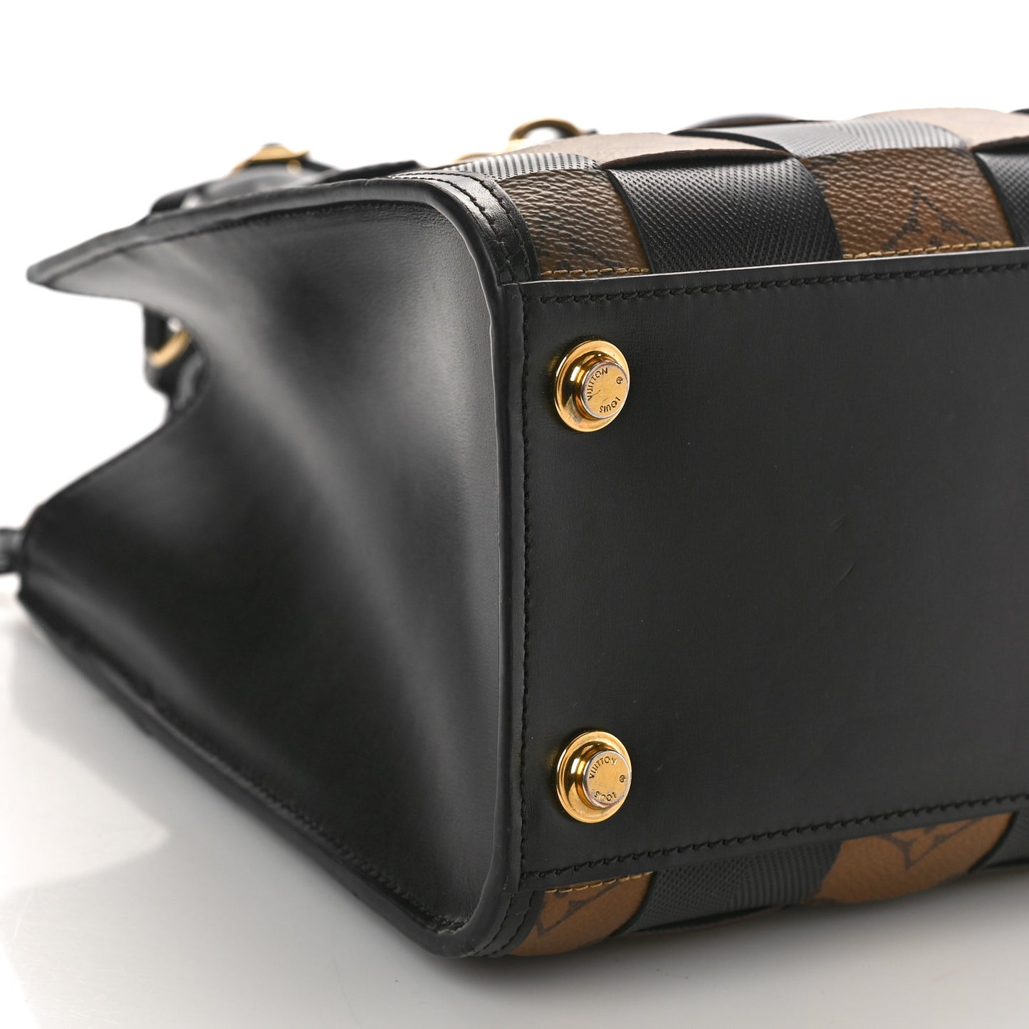 Calfskin Monogram Damier Tressage City Steamer PM Black