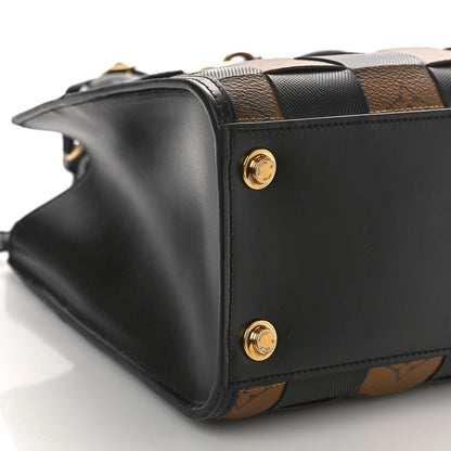 Louis Vuitton Calfskin Monogram Damier Tressage City Steamer PM Black 8 of 10
