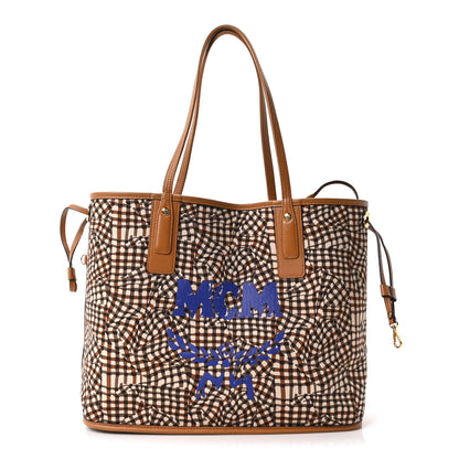 MCM Visetos Medium Liz Reversible Shopper Tote Cognac 2 of 16