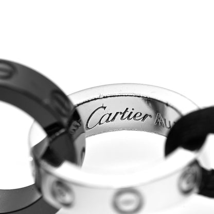 Cartier 18K White Gold Ceramic 4 Diamond LOVE Cord Bracelet Black 4 of 6