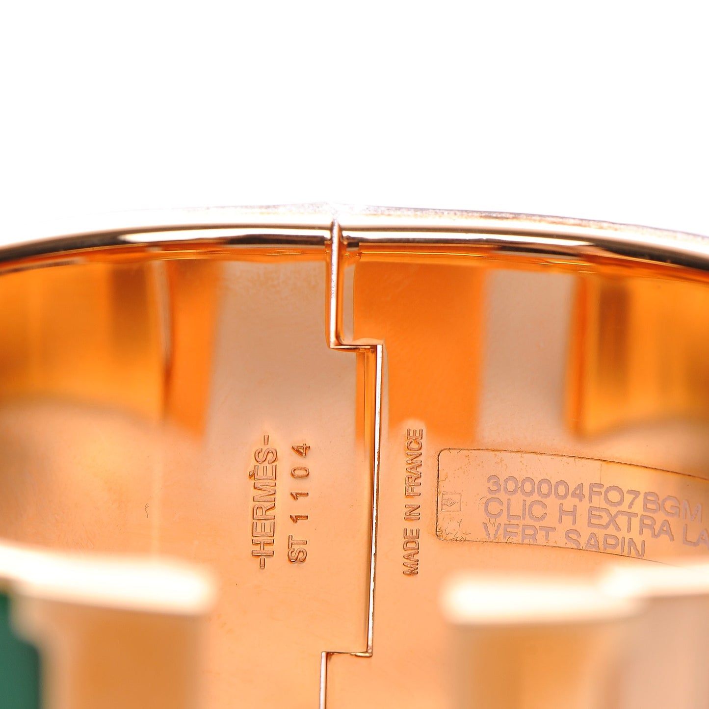 Enamel Extra Wide Clic H Bracelet GM Vert Sapin
