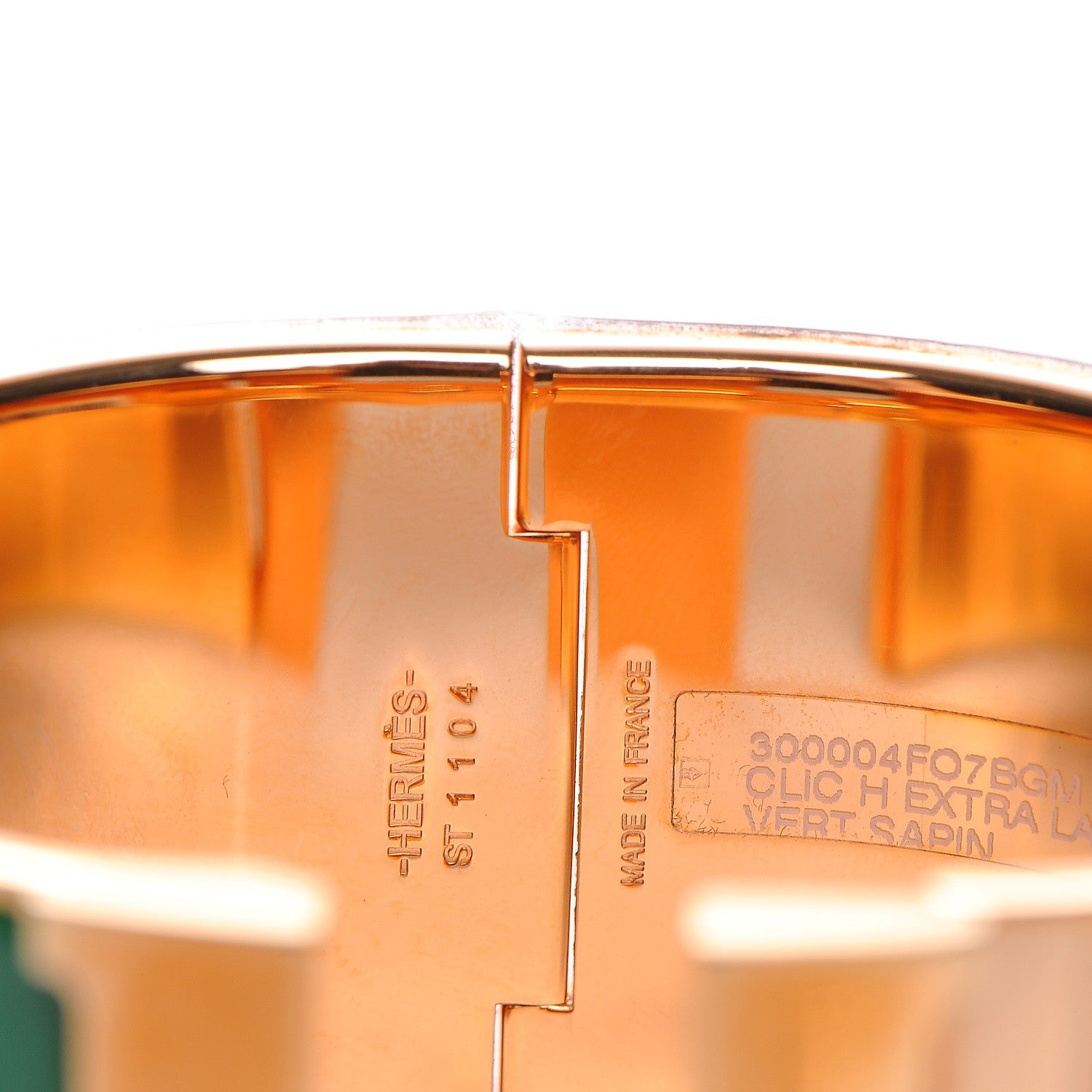 Hermes Enamel Extra Wide Clic H Bracelet GM Vert Sapin 4 of 4