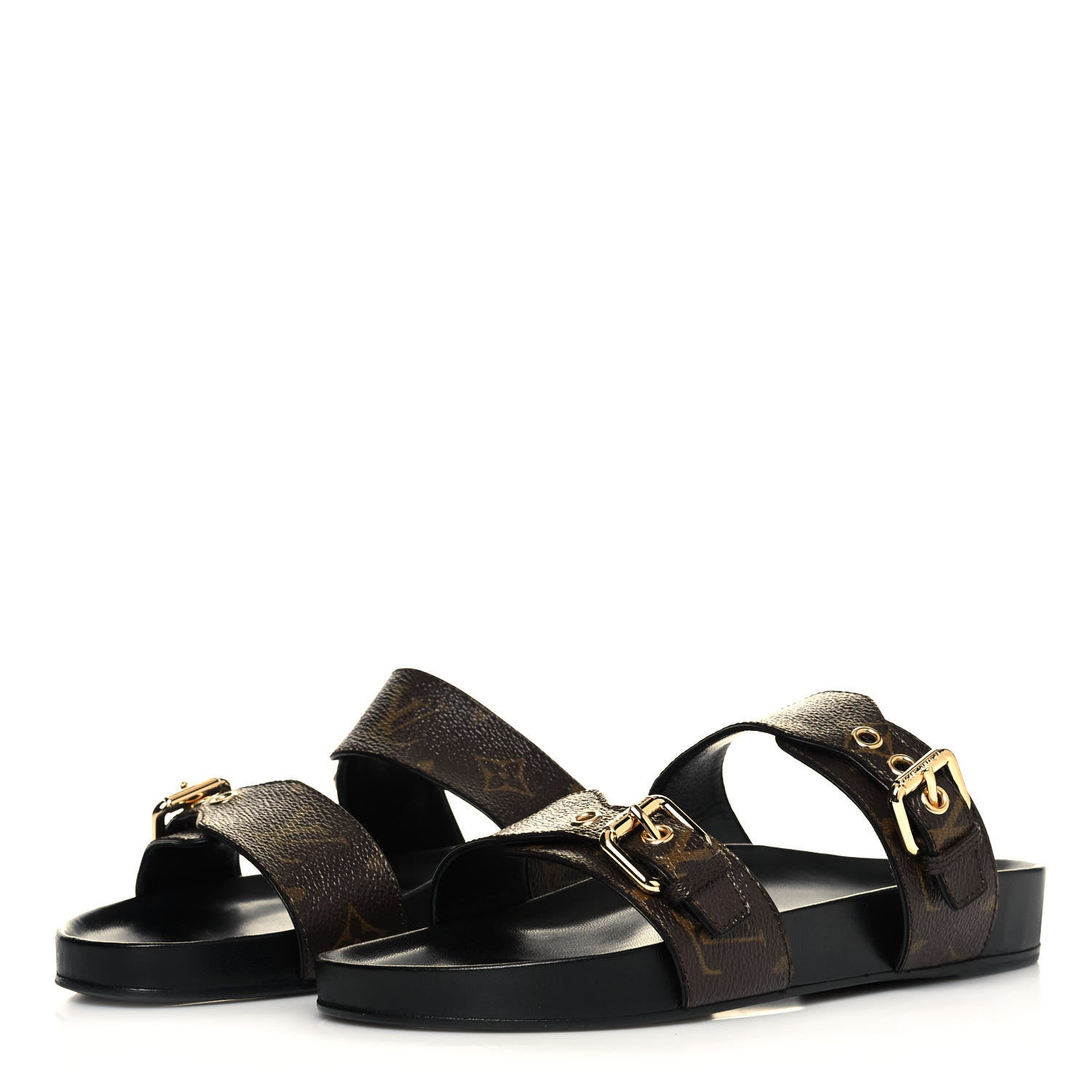 Louis Vuitton Monogram Bom Dia Mule Sandals 39 Black 3 of 8