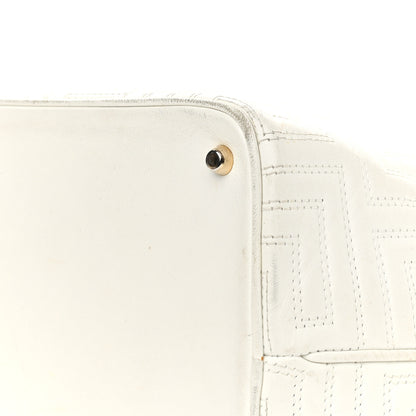 Versace Calfskin Palazzo Embroidered Medusa Tote White 8 of 16