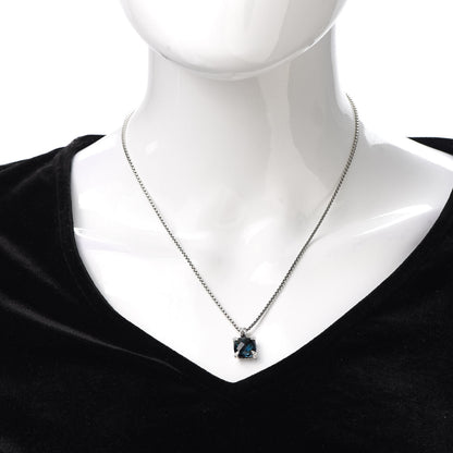 David Yurman Sterling Silver Diamond Hampton Blue Topaz 11mm Chatelaine Pendant Necklace 2 of 5
