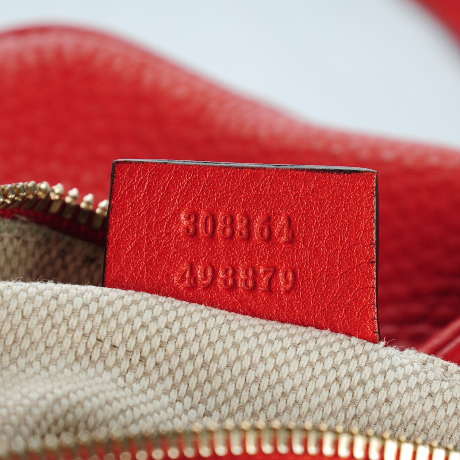 Gucci Pebbled Calfskin Small Soho Disco Bag Tabasco Red 7 of 7