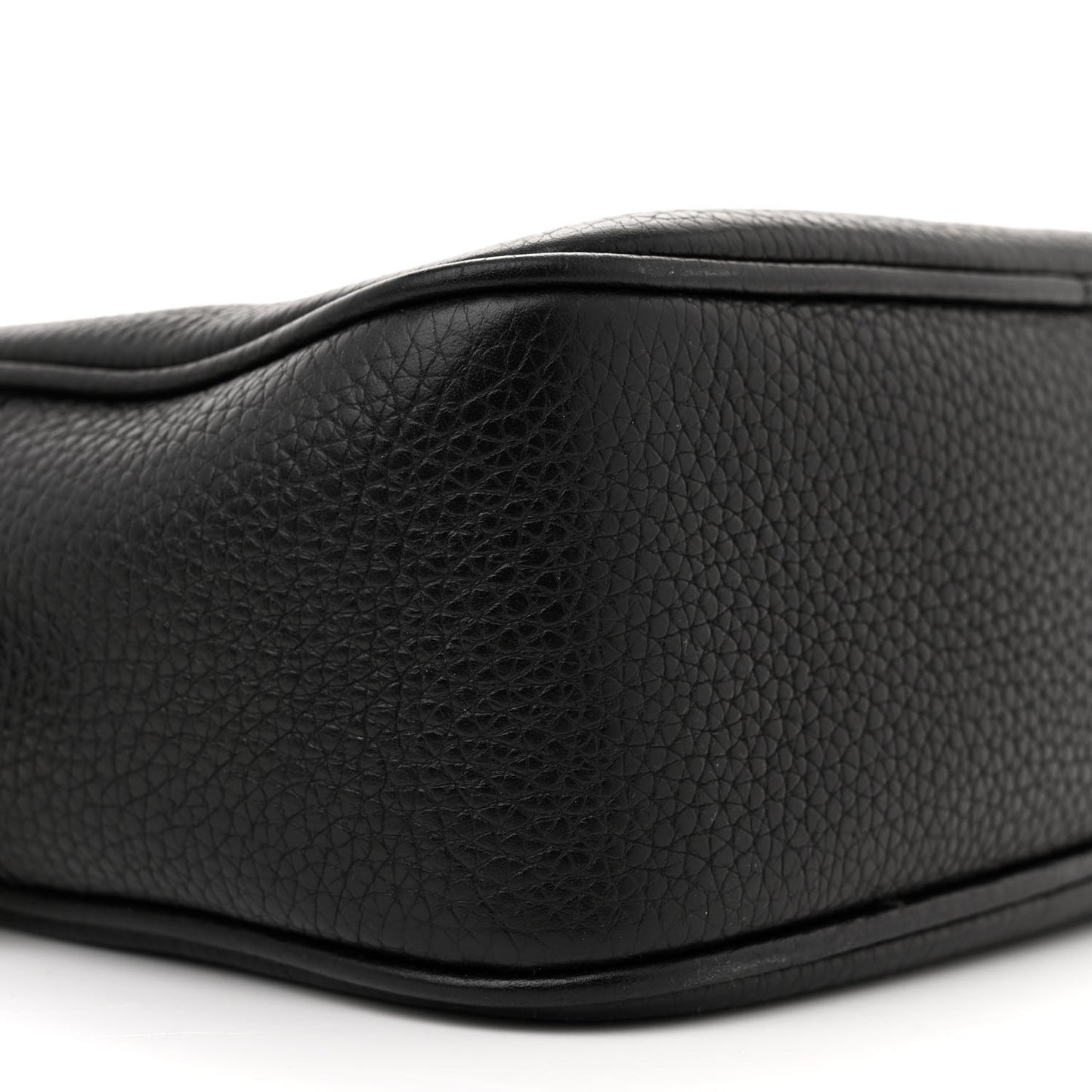Pebbled Calfskin Small Soho Disco Bag Black