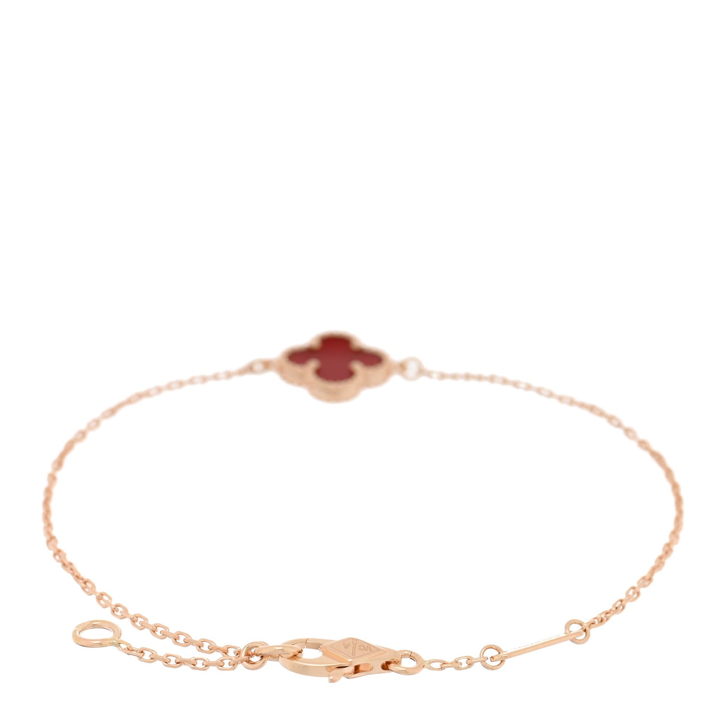 18K Rose Gold Carnelian Sweet Alhambra Bracelet