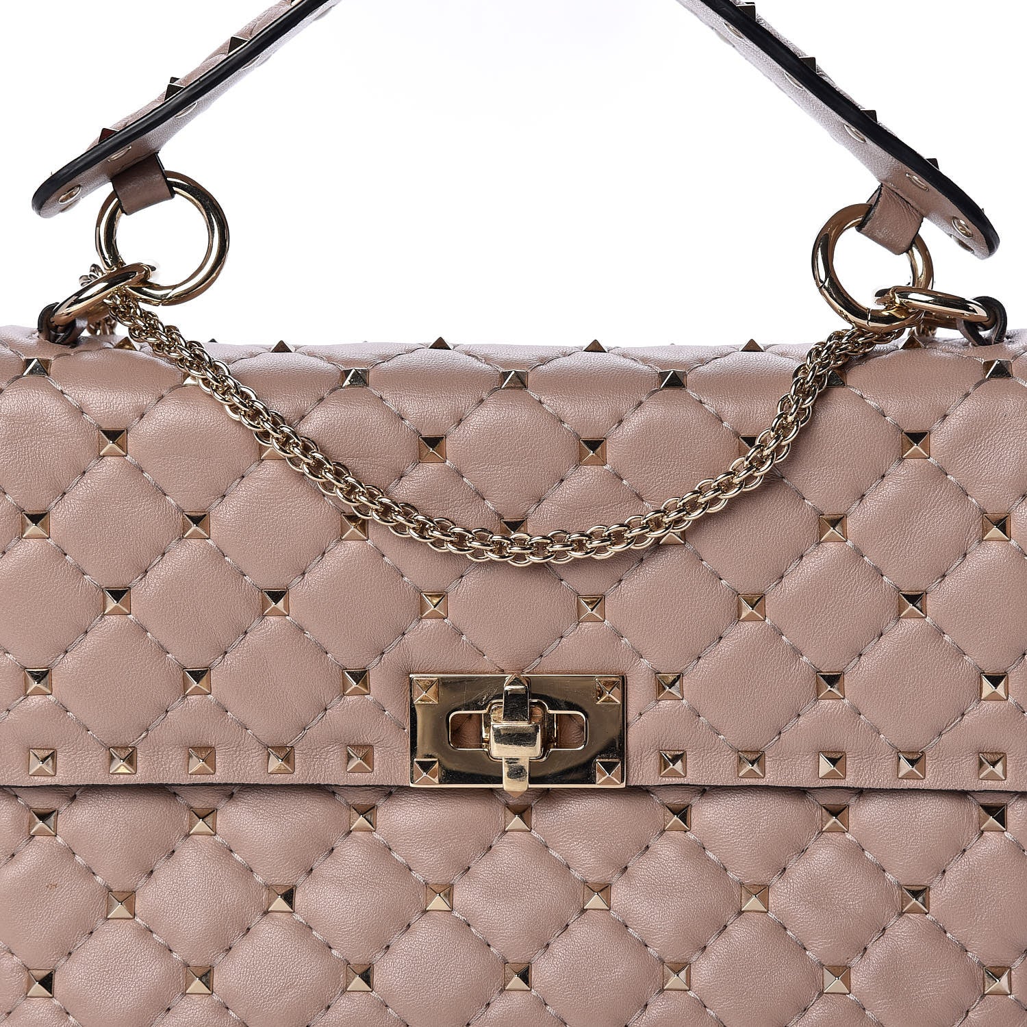 Valentino Garavani Lambskin Medium Rockstud Spike Shoulder Bag Poudre 12 of 12