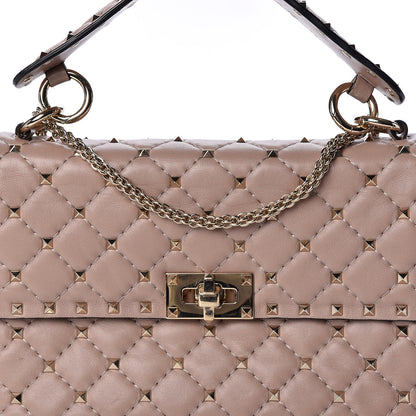 Valentino Garavani Lambskin Medium Rockstud Spike Shoulder Bag Poudre 12 of 12