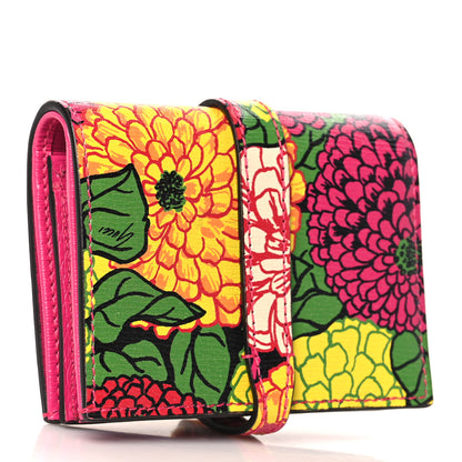 Gucci X KEN SCOTT Shangai Calfskin Pomponica Print Jackie 1961 Card Case Multicolor Fuxia Pompon 3 of 7