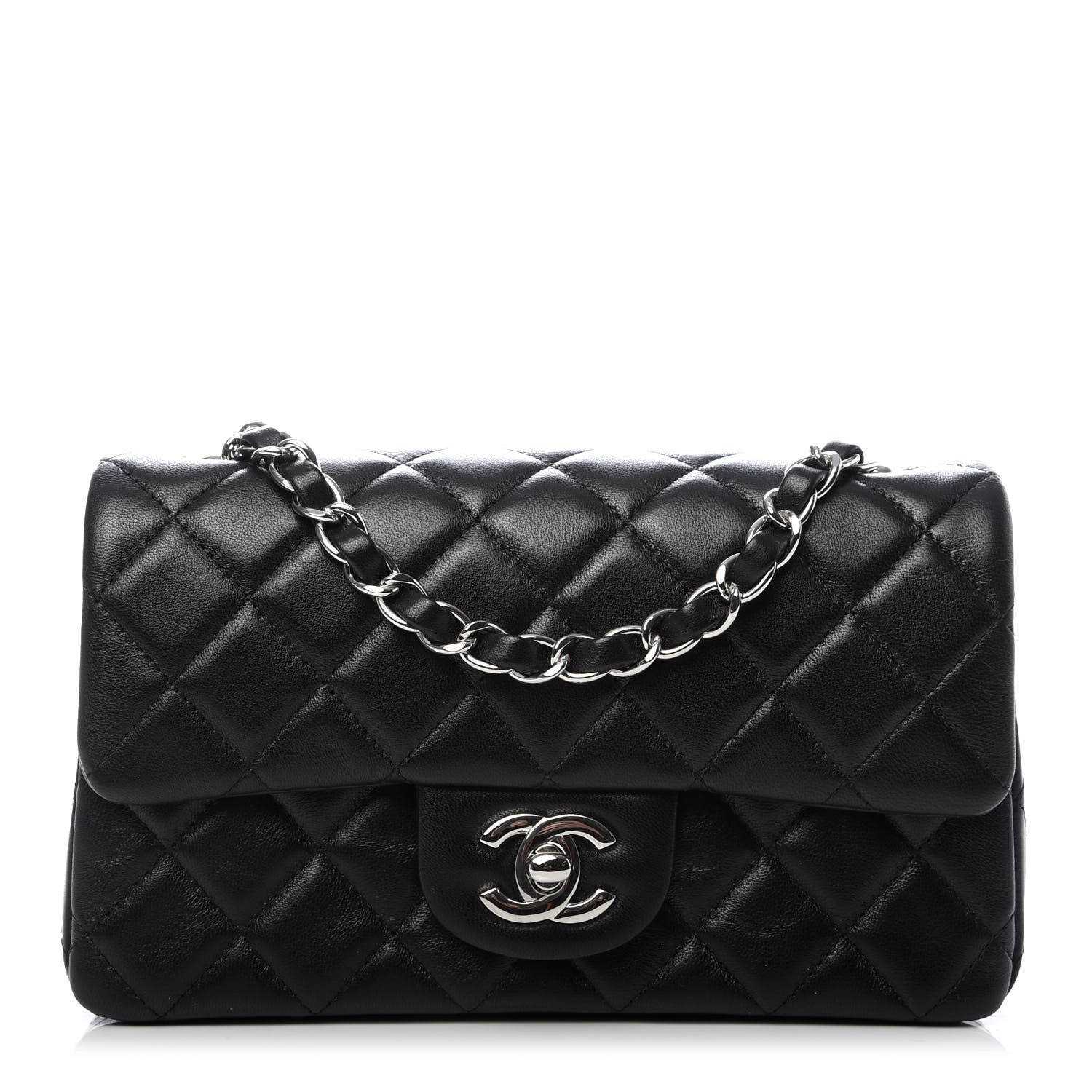 Chanel Lambskin Quilted Mini Rectangular Flap Black 1 of 9