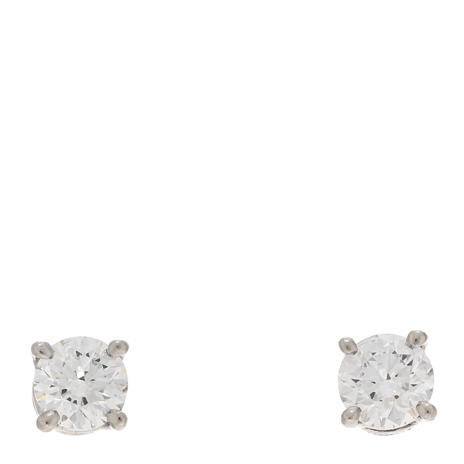 Tiffany Platinum Diamond .34ctw Solitaire Earrings 1 of 4