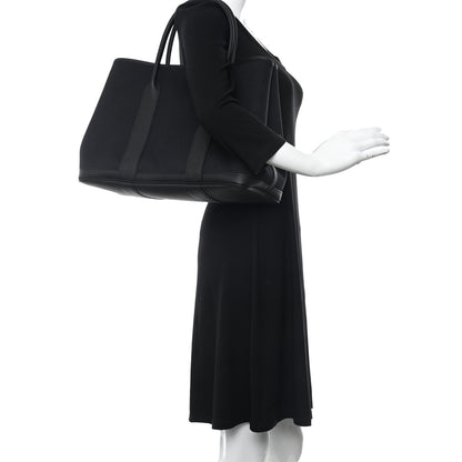 Hermes Toile Militaire Negonda Verso Garden Party Tote 36 MM Black Rouge H 2 of 13