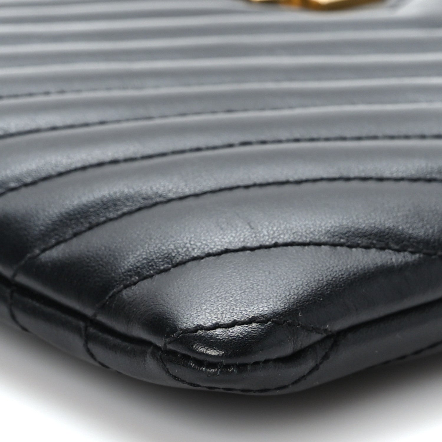 Saint Laurent Calfskin Matelasse Chevron Monogram A5 Wristlet Black 8 of 9