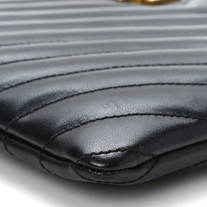 Saint Laurent Calfskin Matelasse Chevron Monogram A5 Wristlet Black 8 of 9