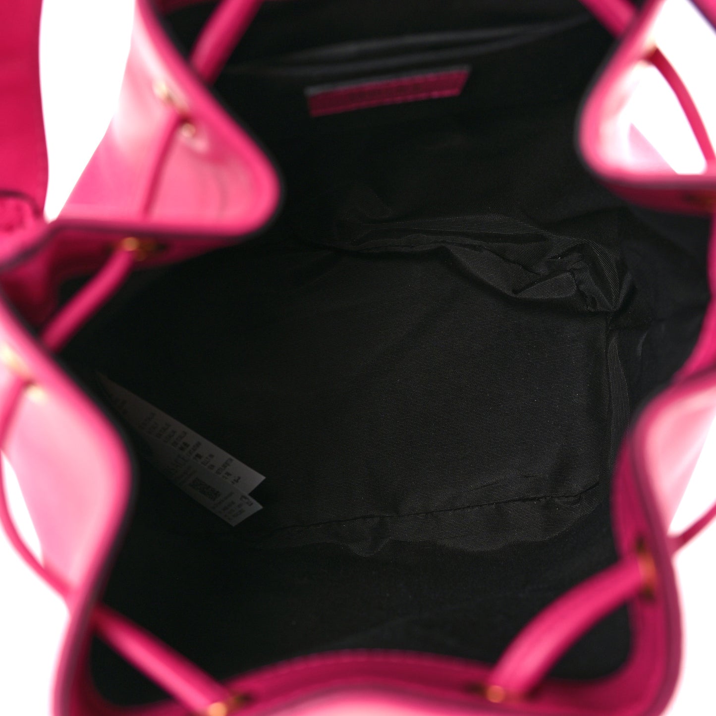 Nappa Quilted Medusa Top Handle Bucket Bag Fuchsia