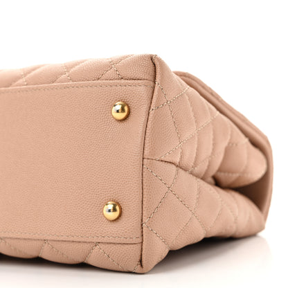 Chanel Caviar Lizard Quilted Small Coco Handle Flap Beige 10 of 13