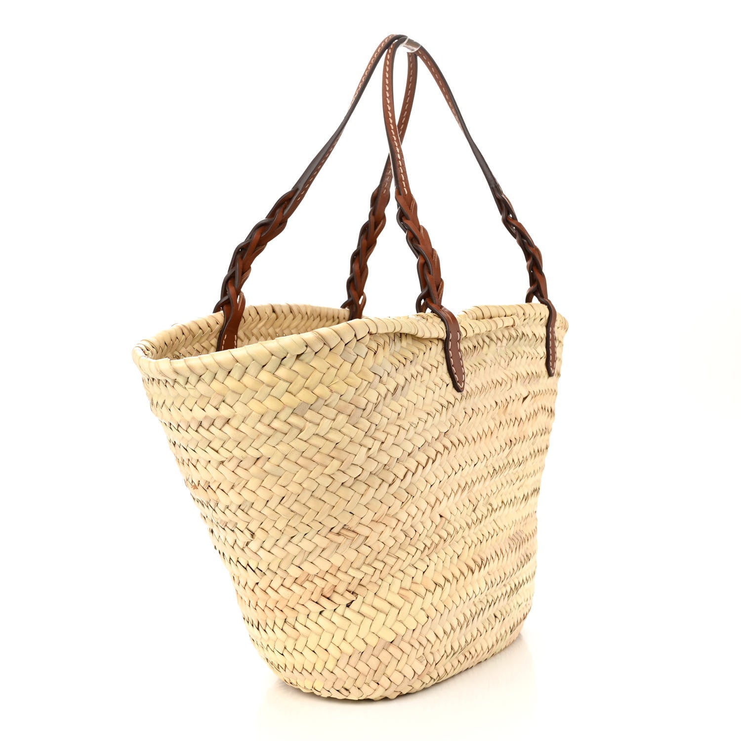 Prada Palmitto Vitello Woven Braided Large Basket Tote Bag Naturale Cognac 3 of 12