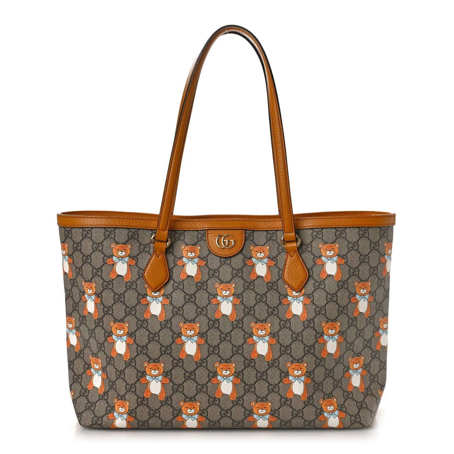 X KAI GG Supreme Monogram Medium Ophidia Shopping Tote Beige Vintage Sun Oil