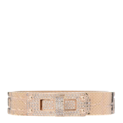 Hermes 18K Rose Gold Diamond MM Kelly Milanese Bracelet ST 1 of 5
