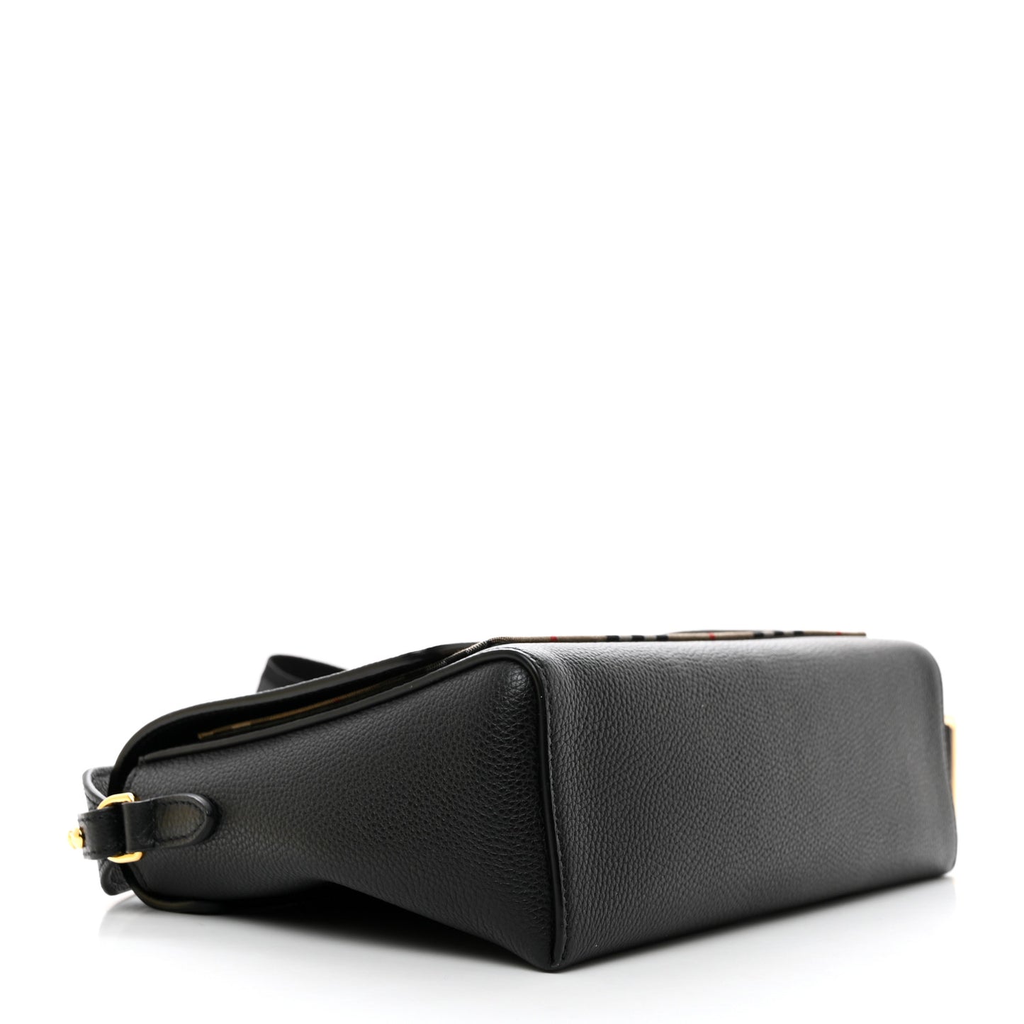 Grainy Calfskin Vintage Check Note Crossbody Bag Black