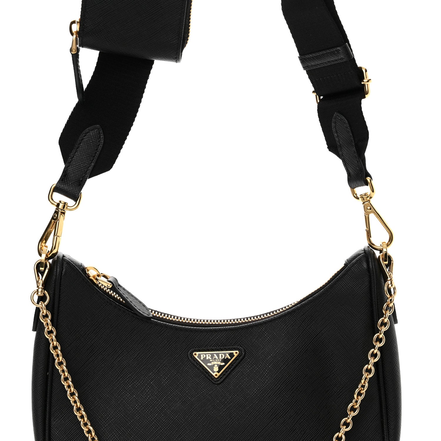 Prada Saffiano Lux Re-Edition 2005 Shoulder Bag Black 8 of 12