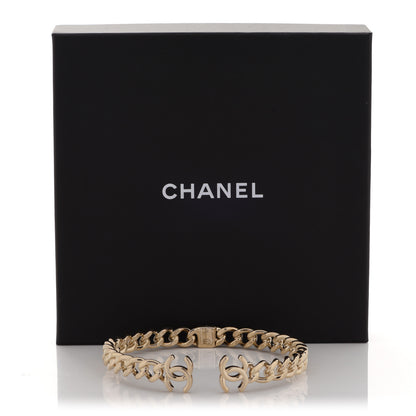 Chanel Metal CC Chain Link Choker Necklace M Gold 5 of 5
