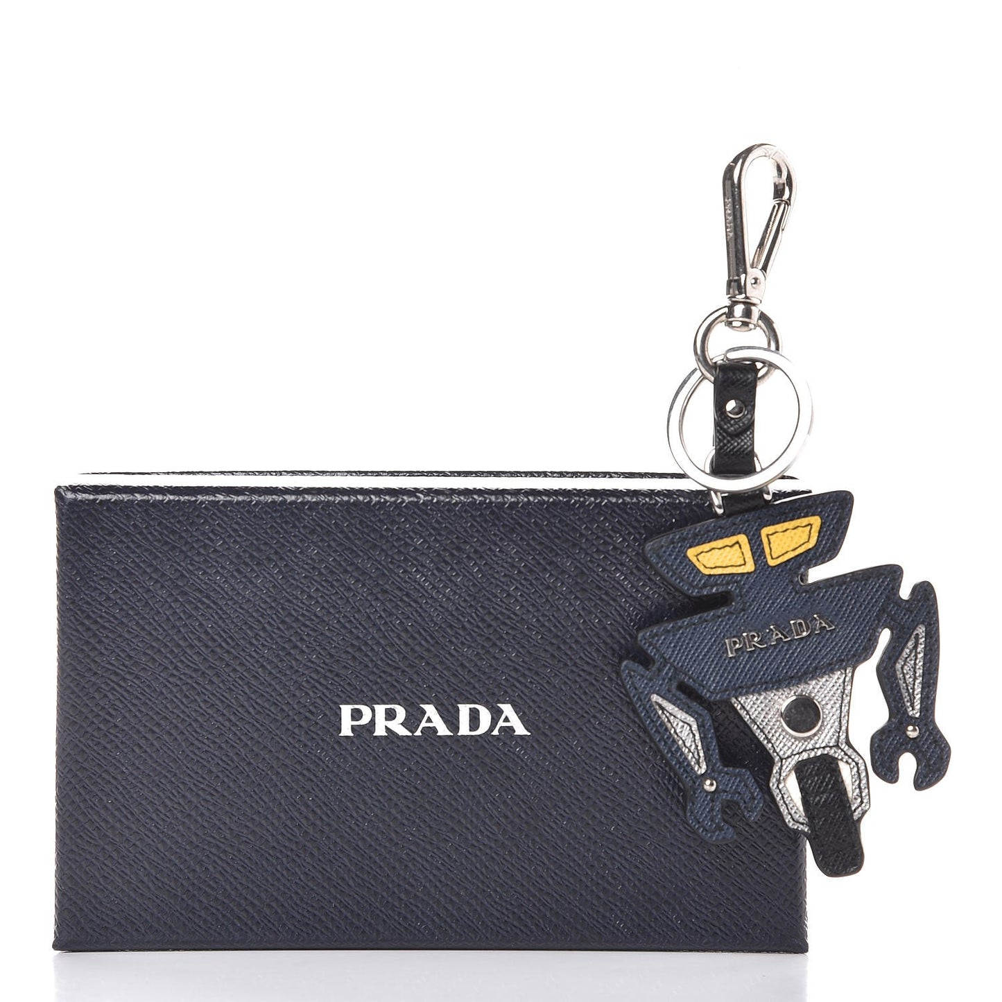 Saffiano Robot Trick Keychain Black