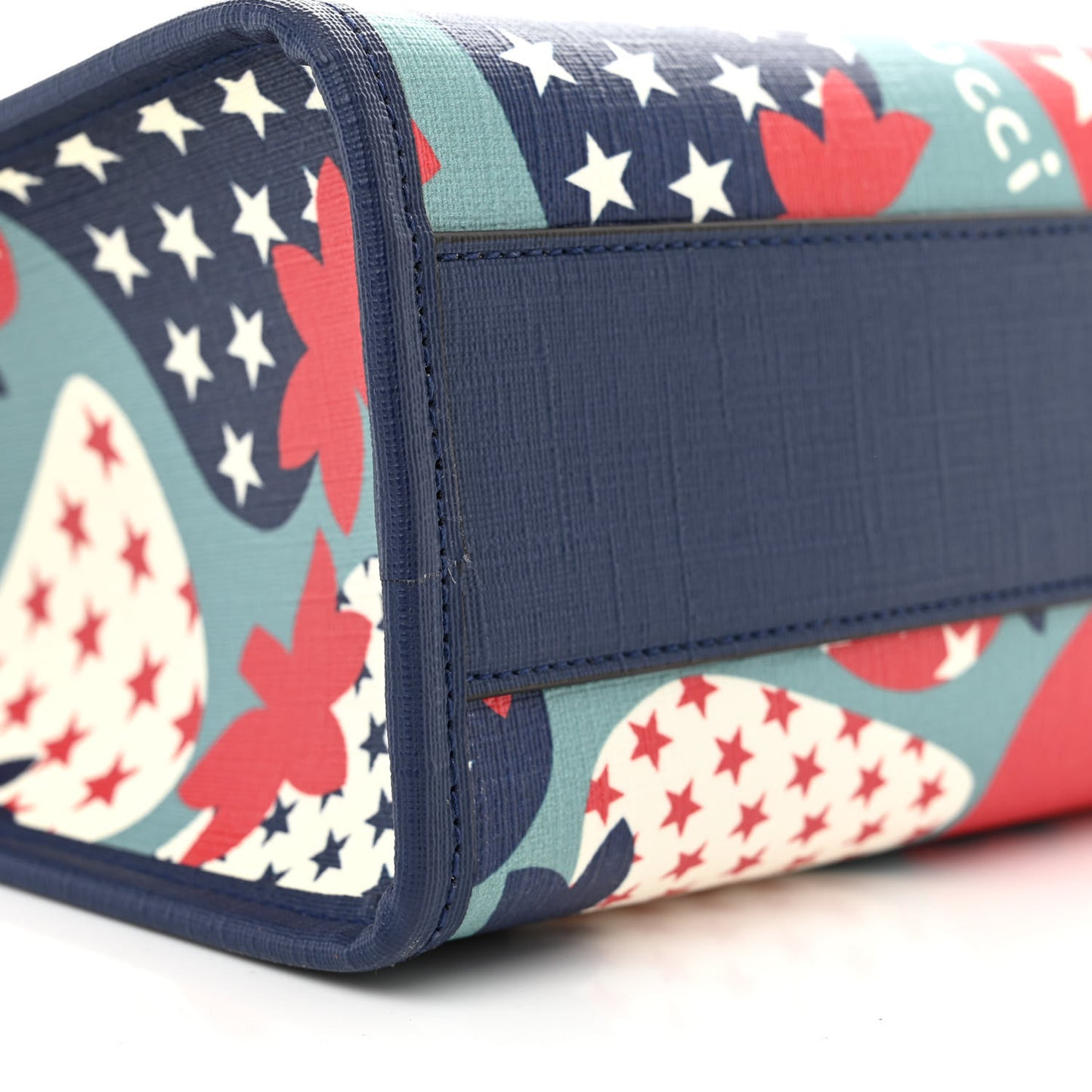 Coated Canvas Strawberry Stars Childrens Tote Red White Blue