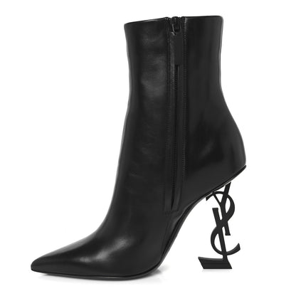 Saint Laurent Calfskin Opyum Ankle Boots 36.5 Black 1 of 9