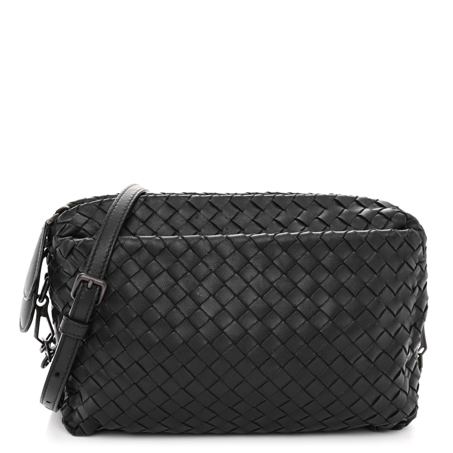 Bottega Veneta Nappa Intrecciato Crossbody Messenger Black 1 of 9
