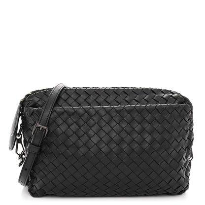 Bottega Veneta Nappa Intrecciato Crossbody Messenger Black 1 of 9