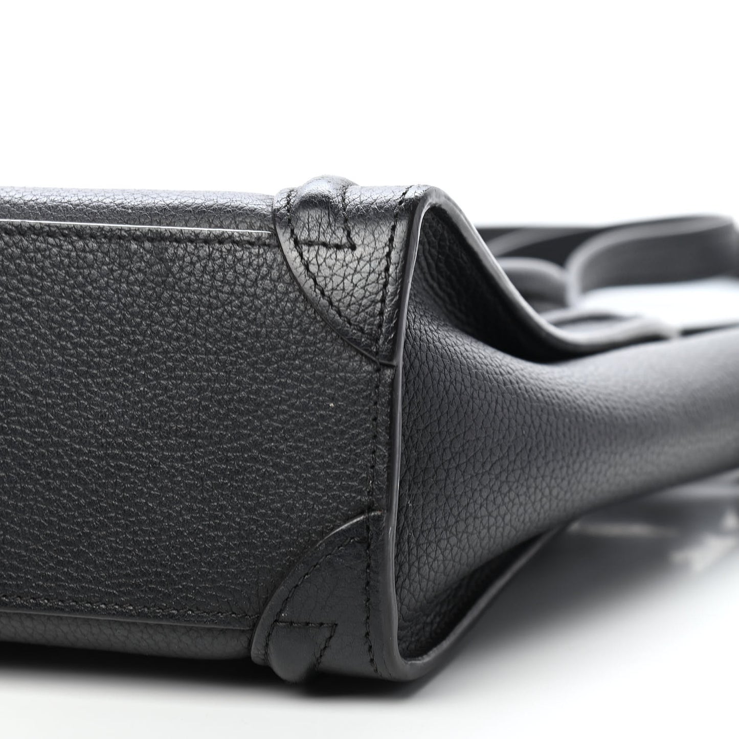 Drummed Calfskin Nano Luggage Black