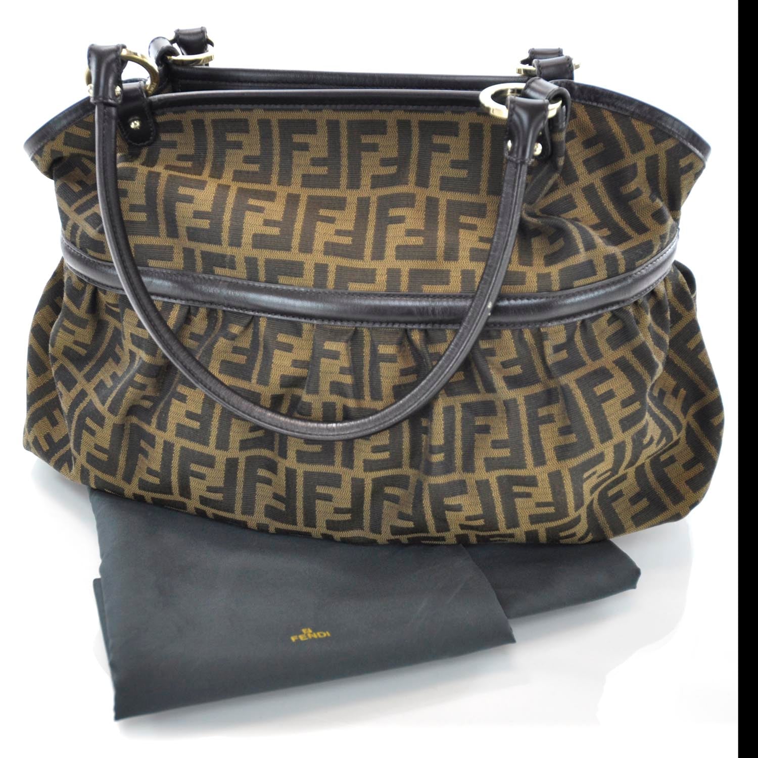 Fendi Zucca Large Chef Shopper Tote Tobacco 3 of 10