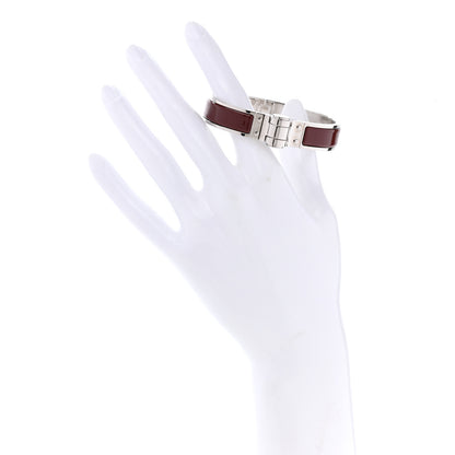Hermes Enamel Charniere Uni Narrow Hinged Bracelet S Bourgogne 2 of 6